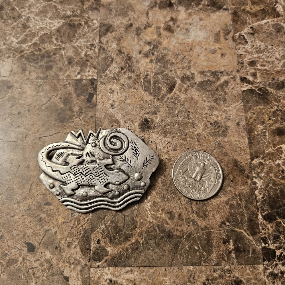 Vintage JJ Southwestern Lizard Brooch